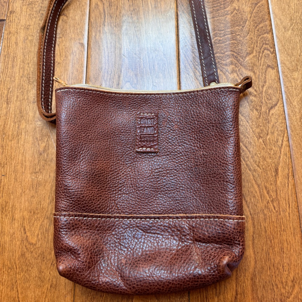 Portland leather bag "festival " nutmeg